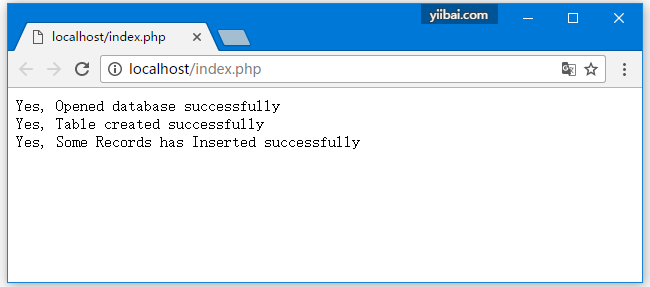 PHP连接SQLite数据库插图3