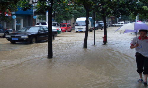暴雨淹没正安西门开发区大街插图3