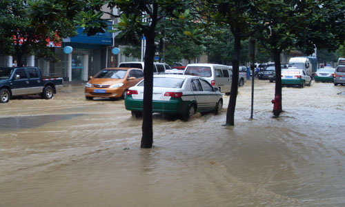 暴雨淹没正安西门开发区大街插图4