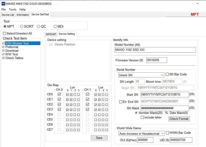 雷克沙NS100 1TB SSD开卡成功教程，MAS1102量产工具下载，MAS1102-TAS-MPT-D.0.01.003