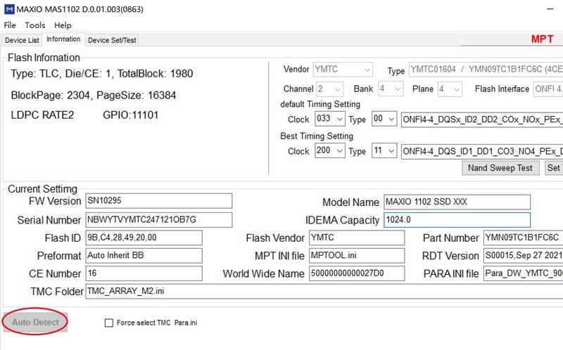雷克沙NS100 1TB SSD开卡成功教程，MAS1102量产工具下载，MAS1102-TAS-MPT-D.0.01.003